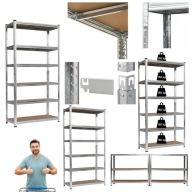 REGAŁ MAGAZYNOWY METALOWY WARSZTAT SKRĘCANY GARAŻ PIWNICA BIURO 222X90X40CM