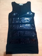 C&A damska czarna bluzka bez rękawa top cekiny M 38