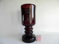 DUŻY SZKLANY WAZON, HORBOWY HUTA BARBARA DESIGN PRL - KALWARIA ZEBRZYDOWSKA