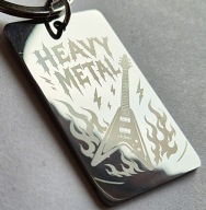 Brelok HEAVY METAL i INNE stal nierdzewna - dwustronny grawer laserowy