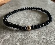 Czarna minimalistyczna bransoletka handmade z kryształków hematyt