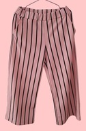 H & M spodnie kuloty szerokie nogawki paski różowe culottes rybaczki prążki