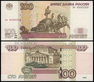BNA - ROSJA 100 Rubli 1997 / 2004 eо # typ numeracji xx # P270c # XF+