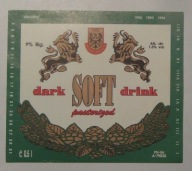 STARA ETYKIETA PIWO SOFT DARK BROWAR LWÓWEK ŚLĄSKI ROZLEWNIA KRAKPIW KRAKÓW