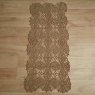 Bieżnik szydełkowy z kordonka w kolorze musztardowym dług. 85 cm