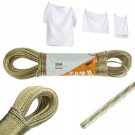 Sznurek Linka Stalowa W Oplocie PCV Na Pranie Bieliznę Mocny Sznur Stal 30m