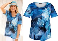 21204 BLUZKA DAMSKAZ WZOREM W KWIATY 44