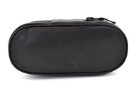 Ekskluzywne etui Peterson na 2 fajki, skóra naturalna, czarne
