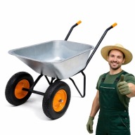 TACZKA OGRODOWA DWUKOŁOWA OCYNKOWANA HIGHER MOCNA KOLEBA 140 L 380 KG