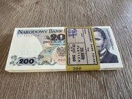 Paczka 100 x 200 zł seria EL. 1988r. Stan UNC