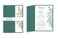 Zaproszenia Ślubne Zielone z opaską | 10 sztuk