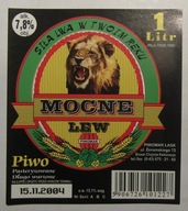 STARA ETYKIETA PIWO MOCNE LEW BROWAR CHOJNÓW ROZLEWNIA PIWOMAR ŁASK
