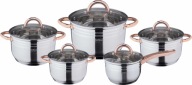 Zestaw garnków Hoffner Elegance stal nierdzewna 10 el.