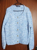 Nowy Primark niezwykły sweter kardigan melanż złote guziki 42/44