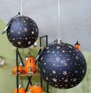 Szklana Kula Led Czarna Gwiazdki świecąca WYPRZEDAŻ skarbydomowe