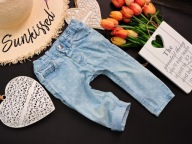 Smile - denimowe jeansy , gwiazdki r 74