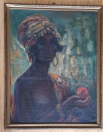 Piekny obraz murzynki malowany farbami