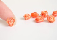 KORAL NATURALNY koralowiec łososiowy pomarańczowy KWIAT Róża