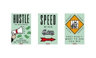 „Hustle, Speed, Work Harder” - Motywacyjne Plakaty z Motywem Monopoly