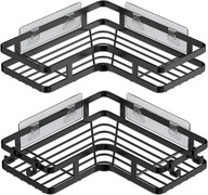 REGAŁ PRYSZNICOWY NAROŻNY NIERDZEWNY ORGANIZER ŁAZIENKOWY ZESTAW 2 SZTUKI