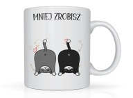 Śmieszny kubek z nadrukiem kota do pracy na prezent na urodziny do kawy