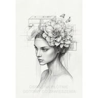 Kobieta szkic minimalizm obraz na płótnie 55x80 nowoczesny do salonu art