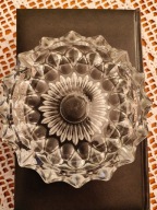 Popielniczka z lat 70 z grubego szlifowanego szkła