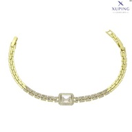 76561 BRANSOLETKA 14K POZŁACANA 19-17 CM 10 MM CRYSTAL Swarovski