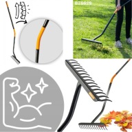 GRABIE OGRODOWE METALOWE SZEROKIE 36CM 14 ZĘBÓW 142 CM SOLIDNE MOCNE GRABKI