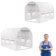 TUNEL FOLIOWY OGRODOWY 3X2X2M 6 OKIEN BIAŁY FOLIA 140G/M2