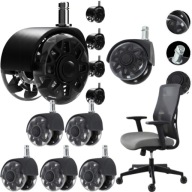 KÓŁKA DO FOTELA OBROTOWEGO RUHHY ŁOŻYSKA STALOWE ZESTAW 5SZT MOCNE CZARNE