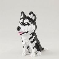 Klocki Pies Husky 1900 el. Model 3D Figurka 21cm Zestaw