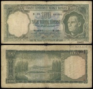 BNA - TURCJA 100 Lirasi 1964 B25 031091 # P177 # BARDZO RZADKI