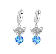 Kolczyki K14 wiszące krótkie cyrkonie pr. sr. 925