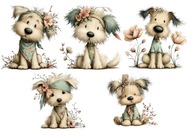 PLAKATY DO POKOJU DZIECIECEGO DLA DZIEWCZYNKI UROCZE PIESKI 5 SZTUK