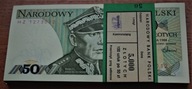 Banknot 50 zł. z 1988 r. seria HZ z paczki