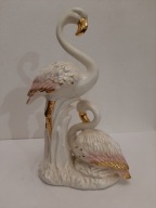 VINTAGE PORCELANOWA DUŻA FIGURKA FLAMING BASSANO WŁOSKA SYGNOWANA