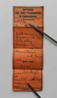 APTEKA MAGISTER CZESŁAW PTASZKOWSKI, ŁAPANÓW - ORYGINALNA RECEPTA 1937 r.