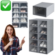 SZAFKA NA BUTY 10 PÓŁEK SZARA WYSOKA 22,5 x 14 x 32 cm SOLIDNA | 4CONVY