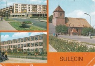 SULĘCIN - PLAC STEFANA CZARNIECKIEGO - KOŚCIÓŁ - SZKOŁA ZAWODOWA