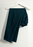 H & M cygaretki zielone butelkowe żakardowe wytłaczane spodnie wysoki stan