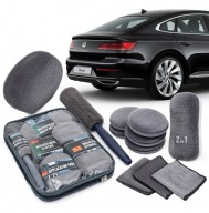 ZESTAW DO MYCIA AUTA MIKROFIBRA RĘKAWICA GĄBKA SZCZOTKA APLIKATOR