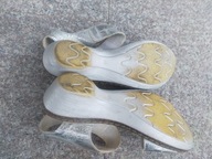 MARCO TOZZI nr 41 wygodne srebrne sandały na pół-koturnach skóra na rzepy