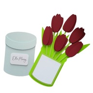 Ręcznie Robiona Kartka TULIPANY– Na Urodziny / Dzień Matki