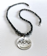 Naszyjnik handmade Góry Noc w górach spektrolit