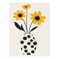 Plakat „Słoneczny Wazon" – Minimalistyczny Plakat Kwiatowy do Salonu