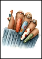 A2 PLAKAT DO SALONU MANICURE URODY, PLAKAT DLA KOSMETYCZKI PAZNOKCIE LAKIER