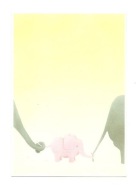 Pocztówka - Słonik / karteczka urodzinowa na różowo