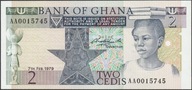 Ghana 2 cedis 1979 - AA 001 - stan bankowy UNC
