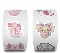 Naklejki Aksolotl 500 szt Rolka Naklejek dla Dzieci Axolotl